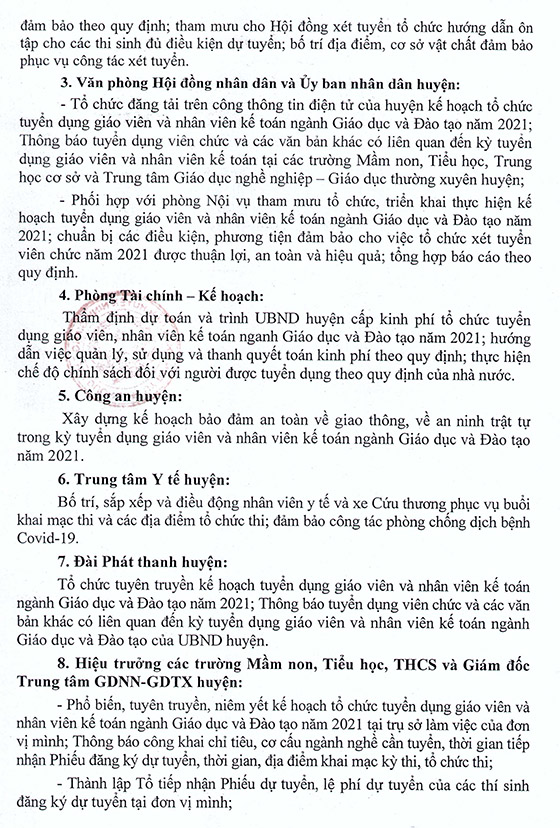 UBND huyện Ninh Giang, Hải Dương ban hành Kế hoạch tuyển dụng giáo viên và NVKT năm 2021