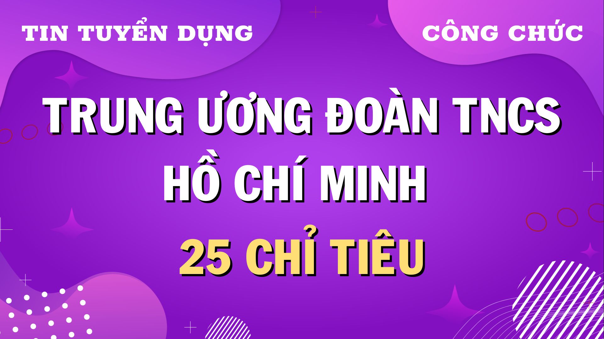 Trung ương Đoàn TNCS Hồ Chí Minh thông báo tuyển dụng công chức năm ...