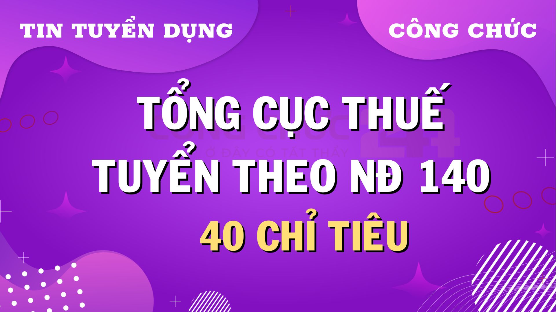 Thông báo tuyển dụng công chức Thuế theo Nghị định số 140/2017/NĐ-CP ...