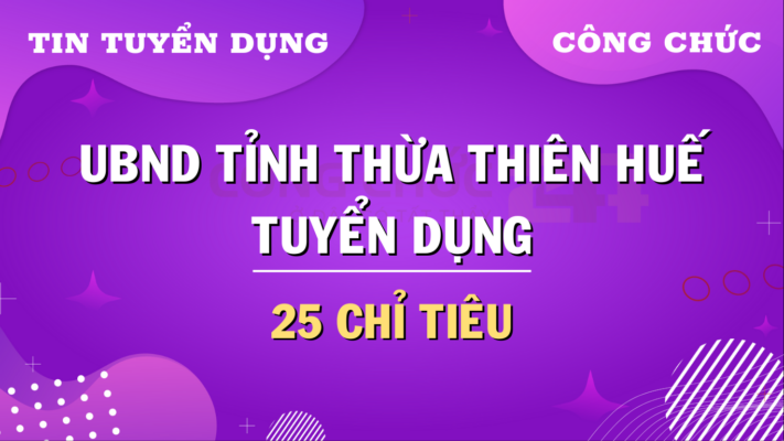 Tuyển dụng 25 công chức đợt 2 năm 2024 tỉnh Thừa Thiên Huế