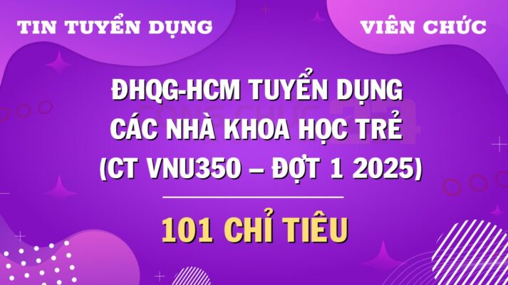 ĐHQG-HCM tuyển dụng các nhà khoa học trẻ xuất sắc, đầu ngành – Chương trình VNU350 đợt 1 năm 2025