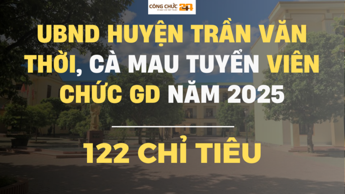 [Cà Mau] UBND huyện Trần Văn Thời tuyển dụng viên chức giáo dục năm 2025