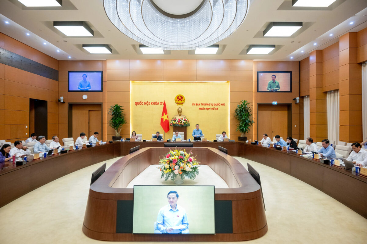 Phiên họp thứ 46 của Uỷ ban Thường vụ Quốc hội (Ảnh: Phạm Thắng)