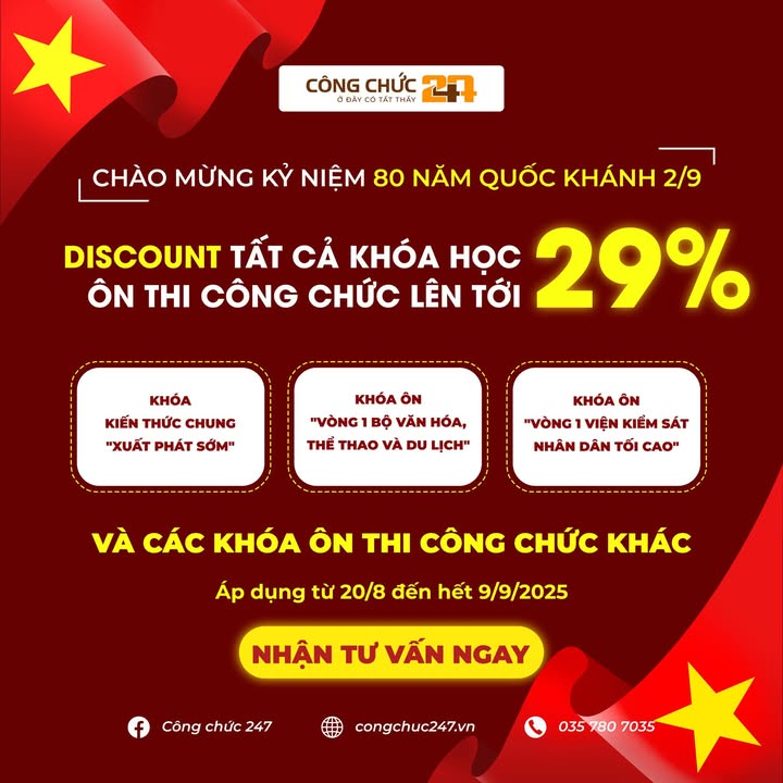 Ưu đãi khoá học công chức