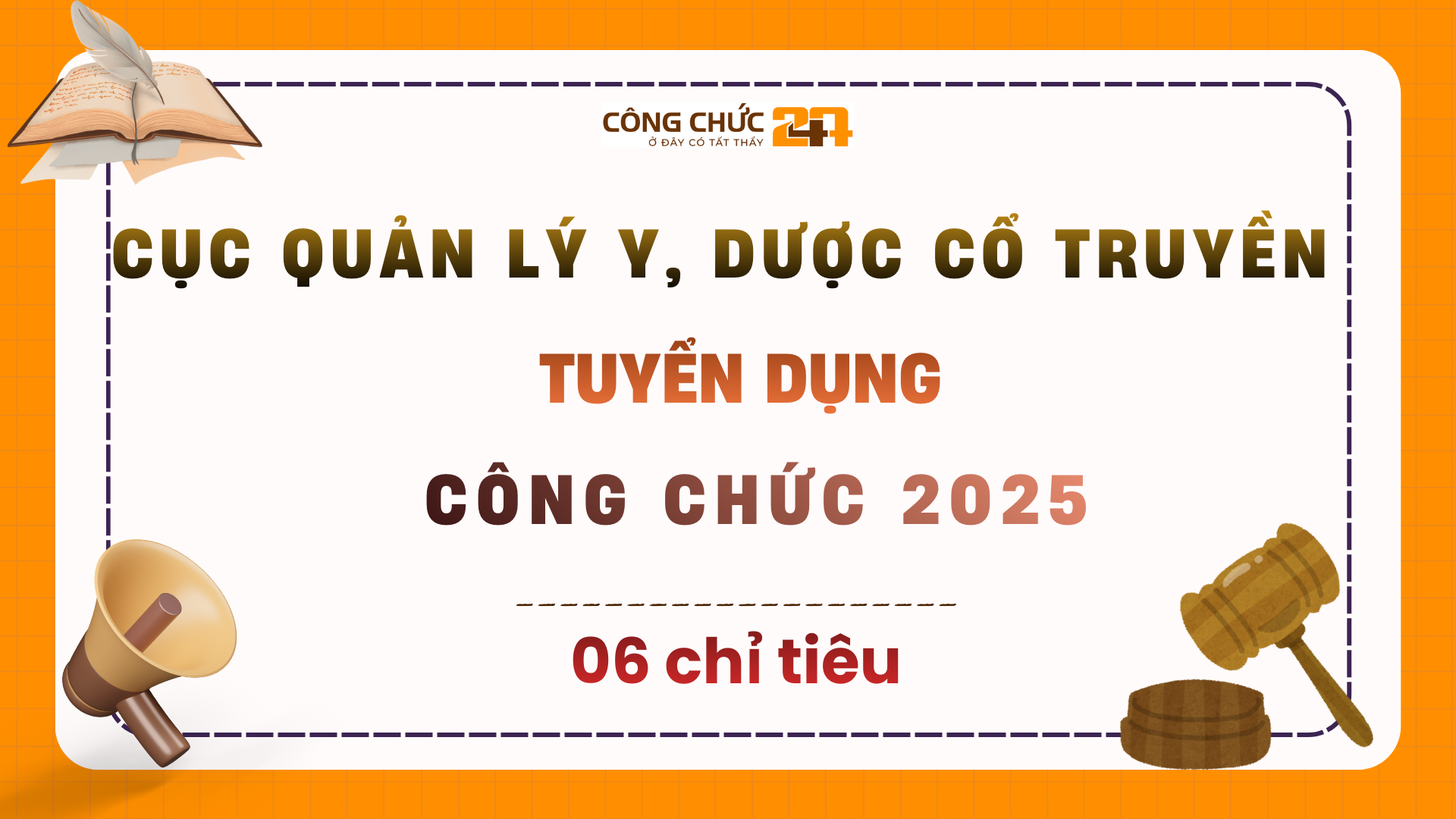 Cục Quản lý Y, Dược cổ truyền tuyển dụng 06 công chức năm 2025