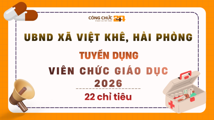UBND xã Việt Khê, Hải Phòng tuyển dụng viên chức giáo dục năm 2026