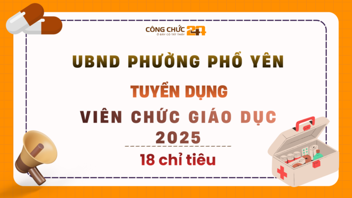 UBND phường Phổ Yên tuyển dụng viên chức giáo dục và đào tạo năm 2025