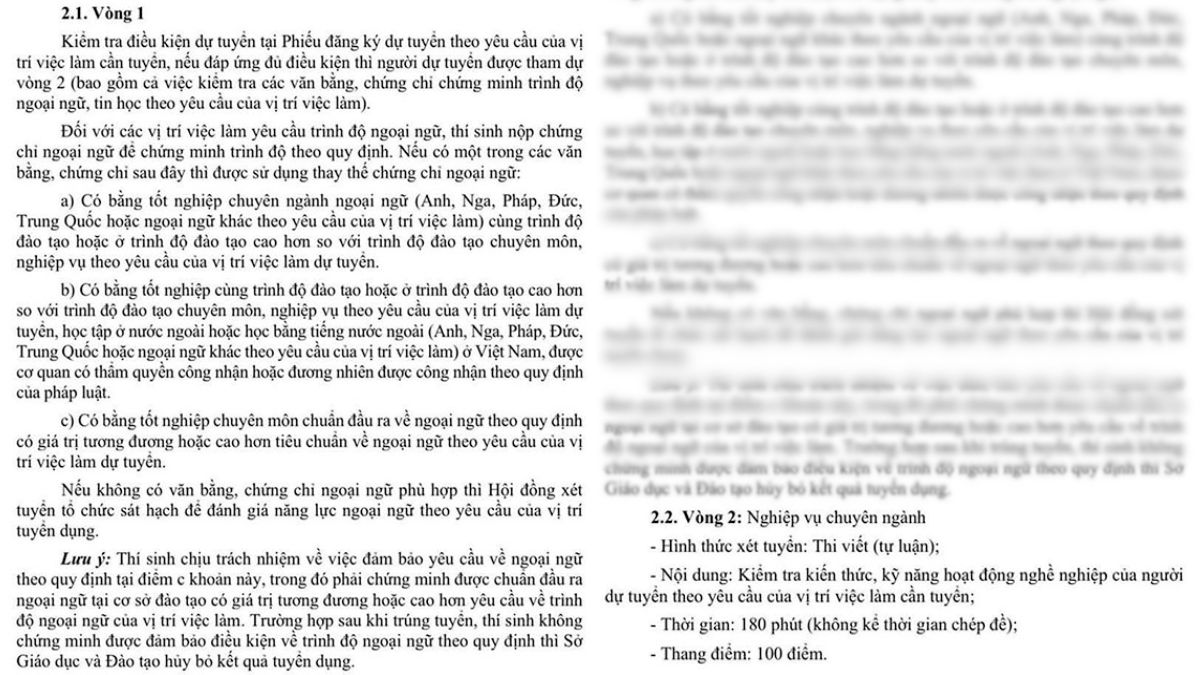 Thông báo về hình thức xét tuyển hai vòng minh bạch