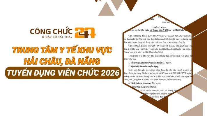 Thông báo đợt Trung tâm Y tế quận Hải Châu tuyển dụng viên chức 2026
